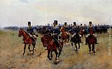 Jose Cusachs y Cusachs Mounted Cavalry painting